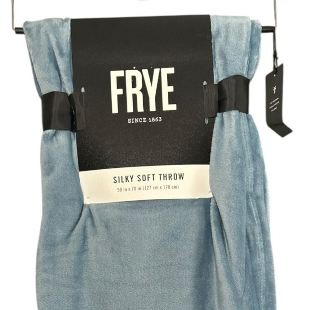 FRYE Silky Soft Throw Blanket Blue 50 x 70 Plush Polyester New With Tags